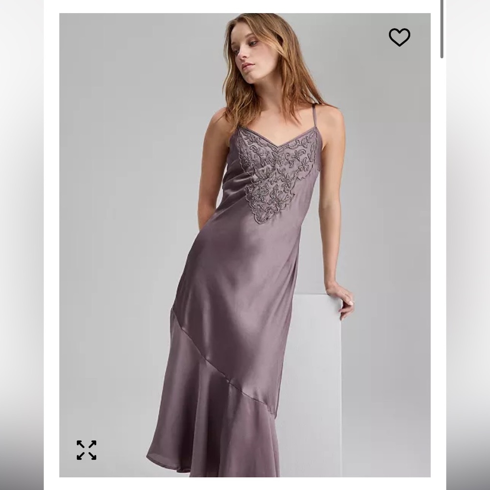 New And Now This Beaded Asymmetric Maxi Dress